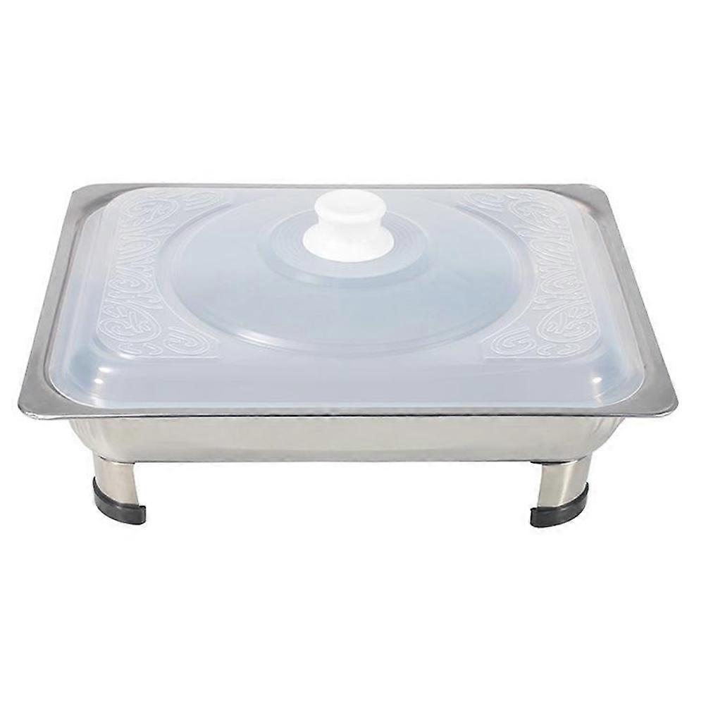 1 Set Stainless Steel Square Buffet Stove Food Container Versatile Buffet Tray