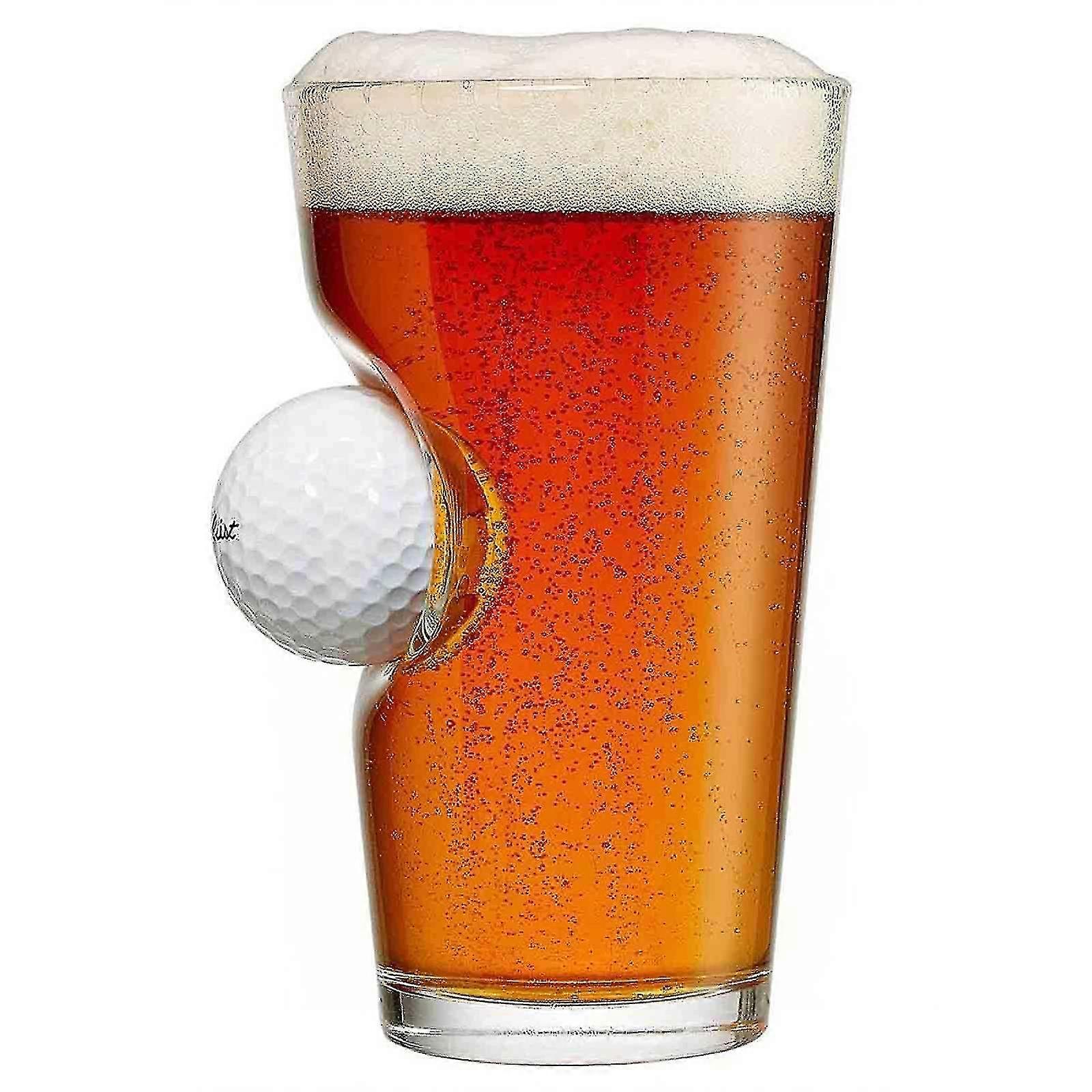 Unique Pint Glass with Real Golf Ball product designed and handmade-SDR