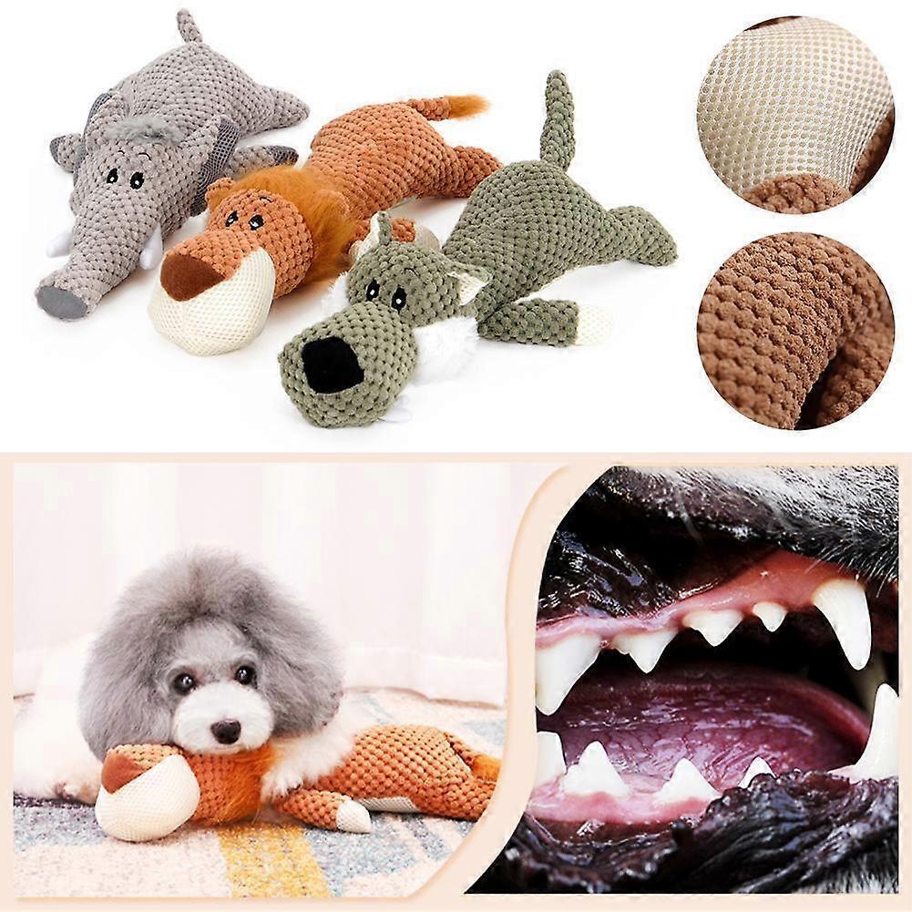 Designed for Chewers, Durable Squeaky Dog Toys, New Unbreakable Robust Stuffed Plush Toys for Small Dogs