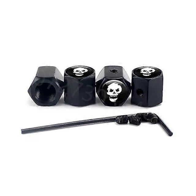 4Pcs/set Anti-theft Metal Car Wheel Tire Valve Caps Tyre Rim Stem Covers Airdust Waterproof For Automobile Motorcycle Truck Bike-Motor Vehicle Wheel P