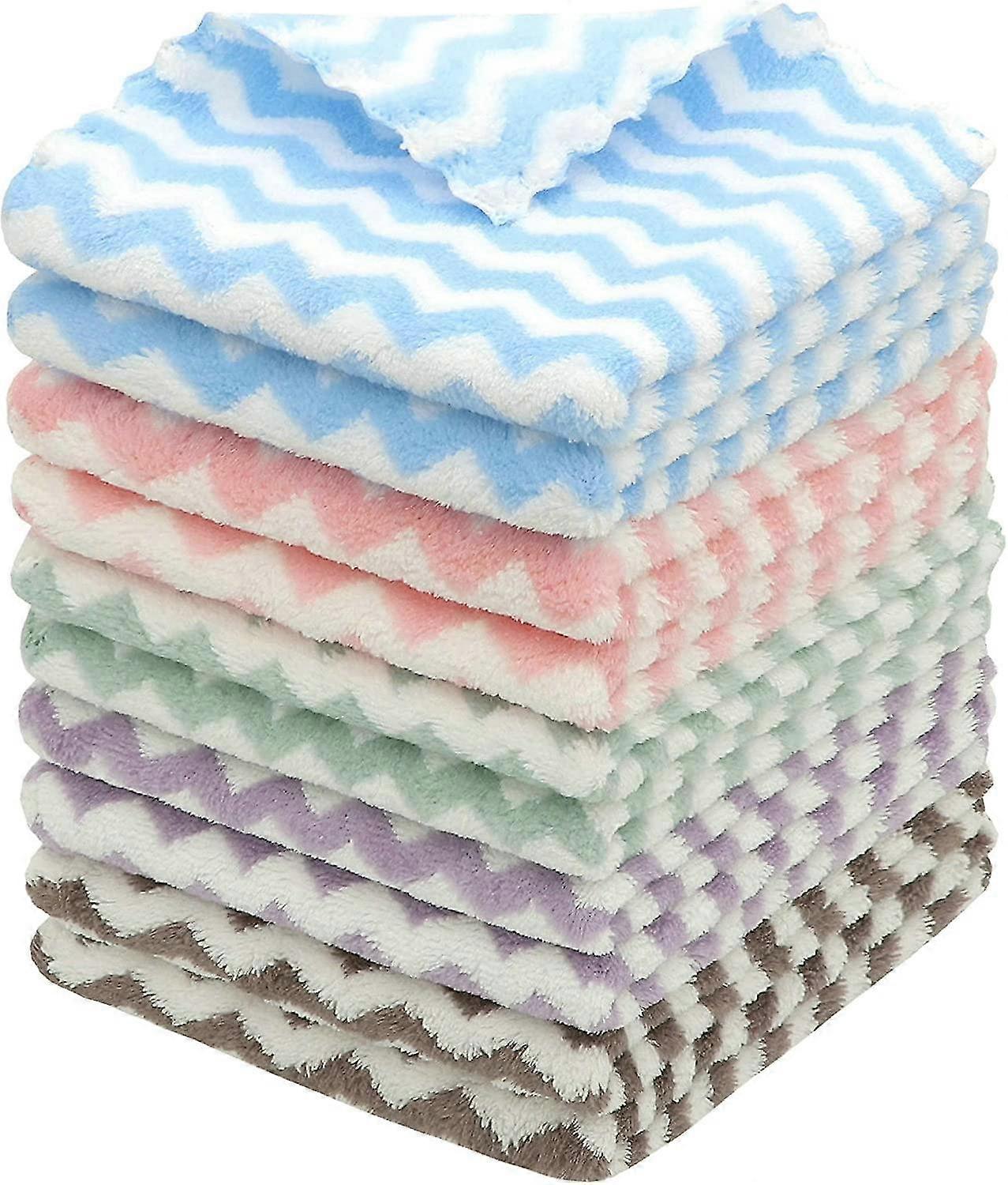 10Pcs Microfiber Cleaning Cloth,Mixed Colors