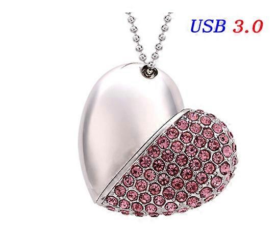 USB Flash Drive, Premium Waterproof USB2.0 Flash Drive, 8GB/16GB/32GB USB Flash Drives Diamond Heart Type High Speed Data Storage Memory Stick Pendriv