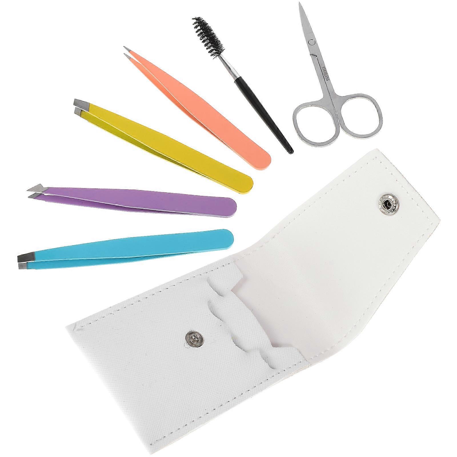 6pcs Eyebrow Shaping Tools Portable Eyebrow Clamps Eyebrow Tweezer Tools