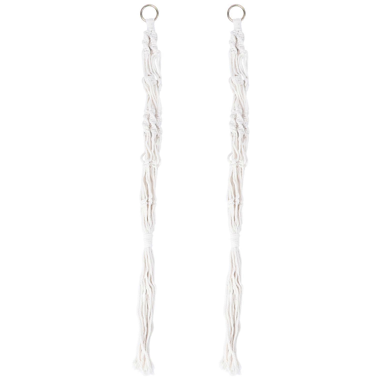 2Pcs Flowerpot Hanging Net Hand Knitting String Bag Wall-mounted Decor for Home Garden Store Size Small