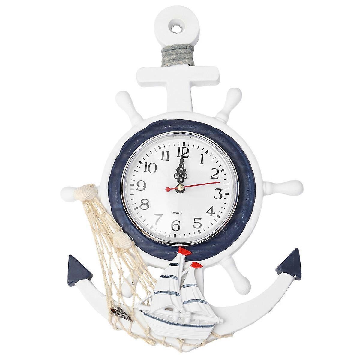 Boat Anchor Hanging Clock Anchor Clock Wall Decoration Clock Ship Wall Clock