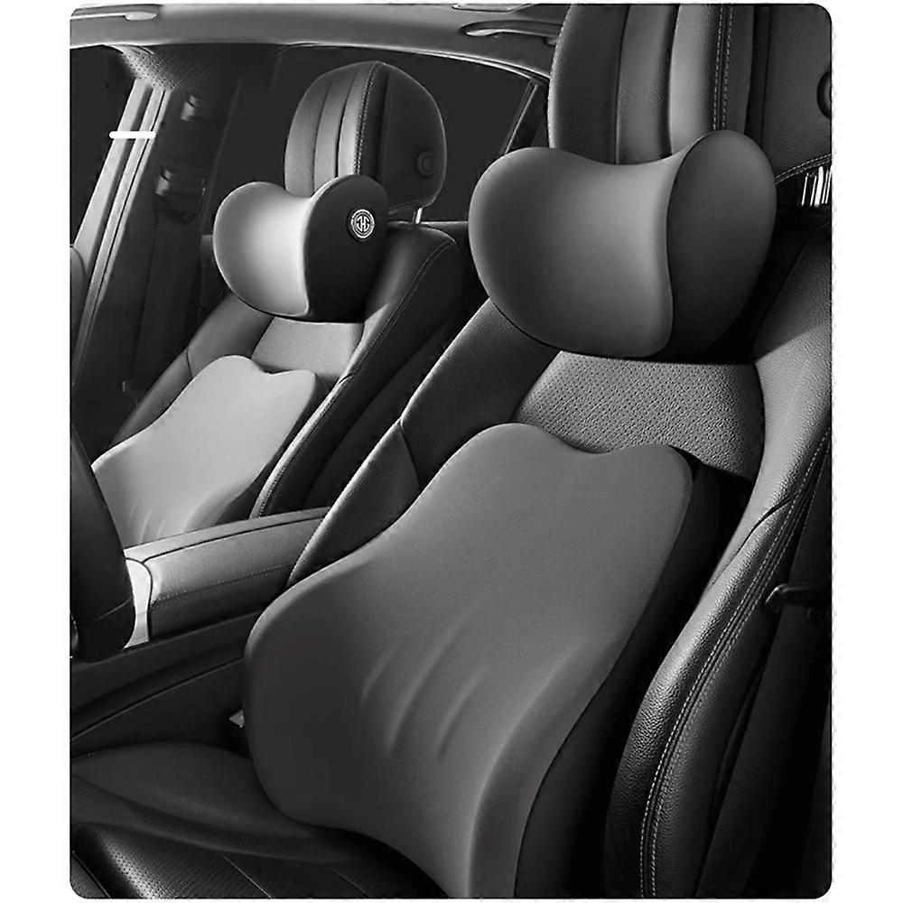 Car Seat Back Support and Car Neck Pillow Kit for Neck Back Pain Relief