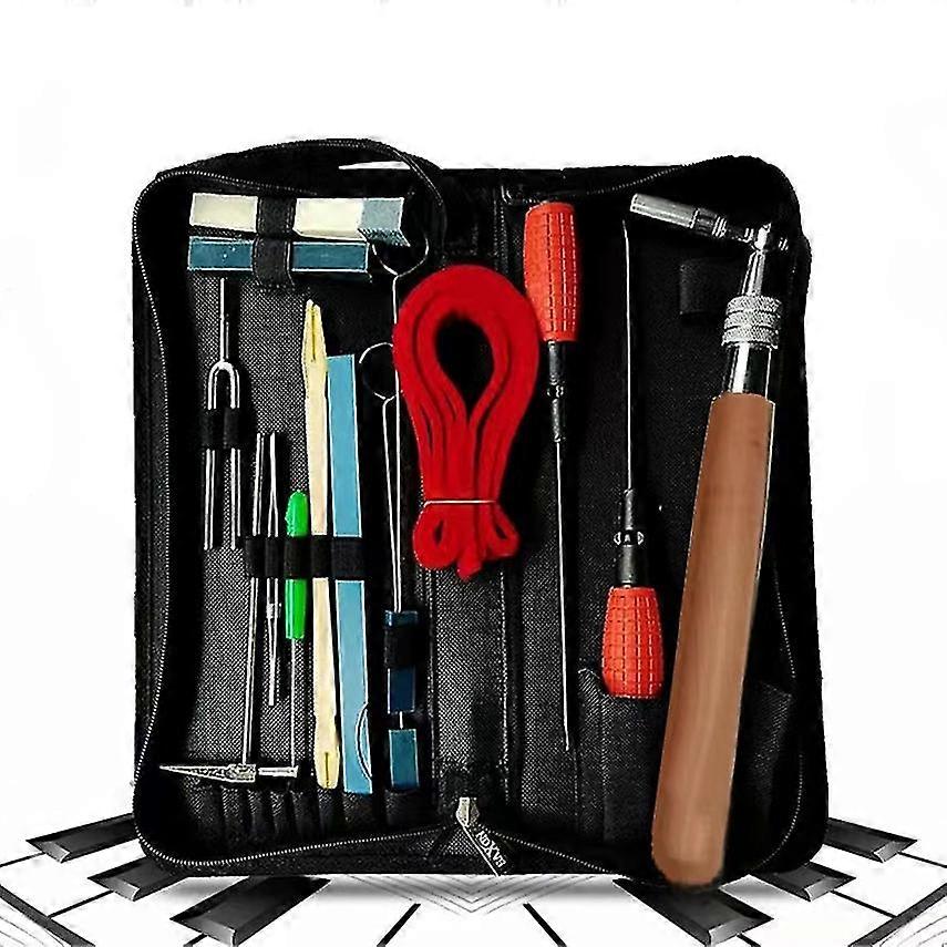 Piano Tuning Kits,professional 16 Pieces Piano Tuner Tools Including Piano Tuning Hammer Lever Felt  Mutestuning Wrench Hammer Tuning Forkhandle Kit T