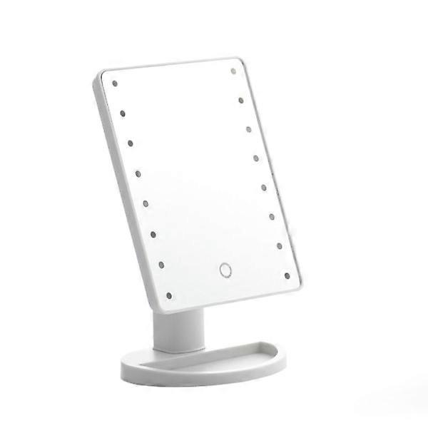 LED desktop storage vanity mirror 16 lights vanity mirror desktop 360 rotating vanity mirror touch sensor