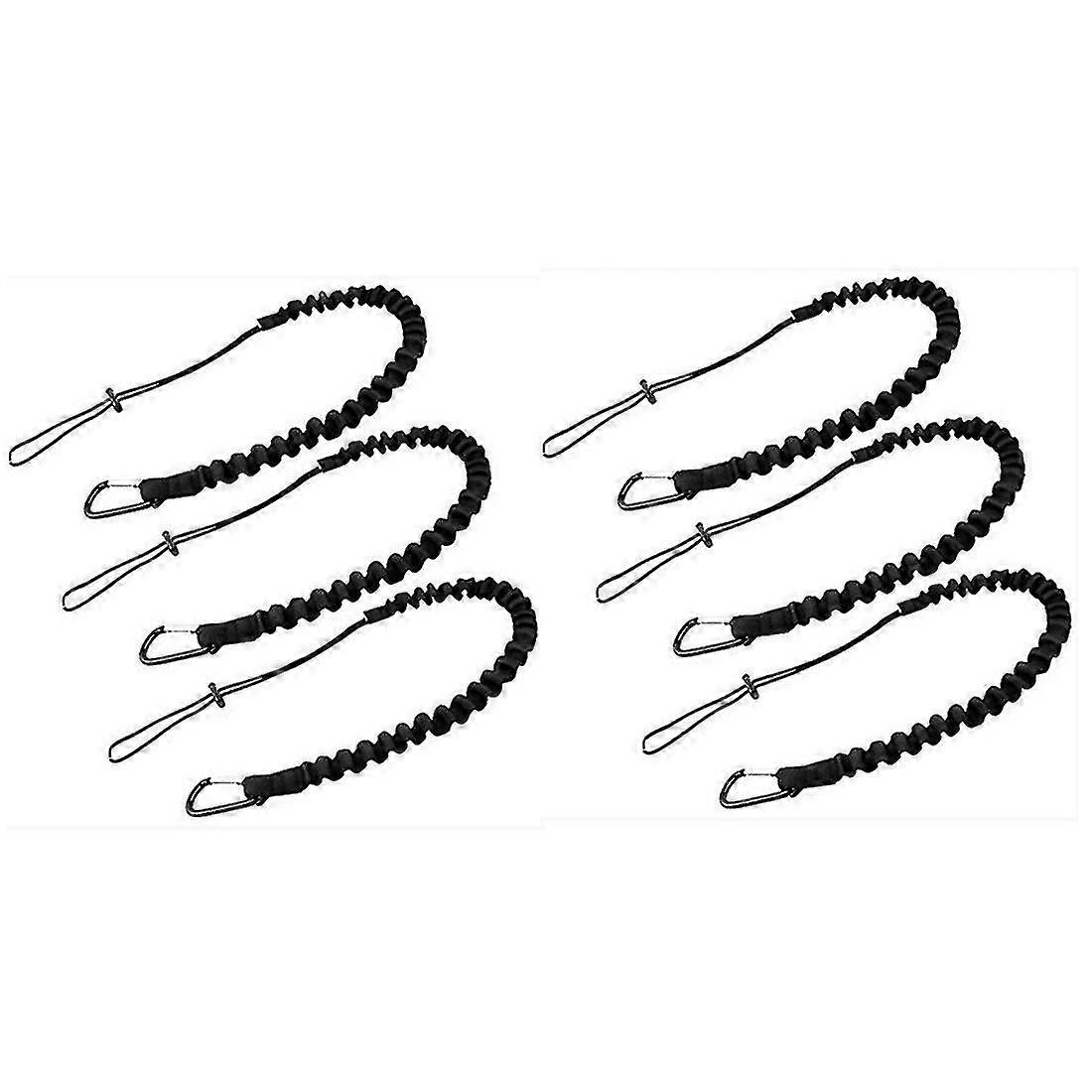 6 Pieces Tool Lanyard,outdoor Tool Rope,high-altitude Fall Prevention Safety Rope,retractable Elastic Tool Rope,black