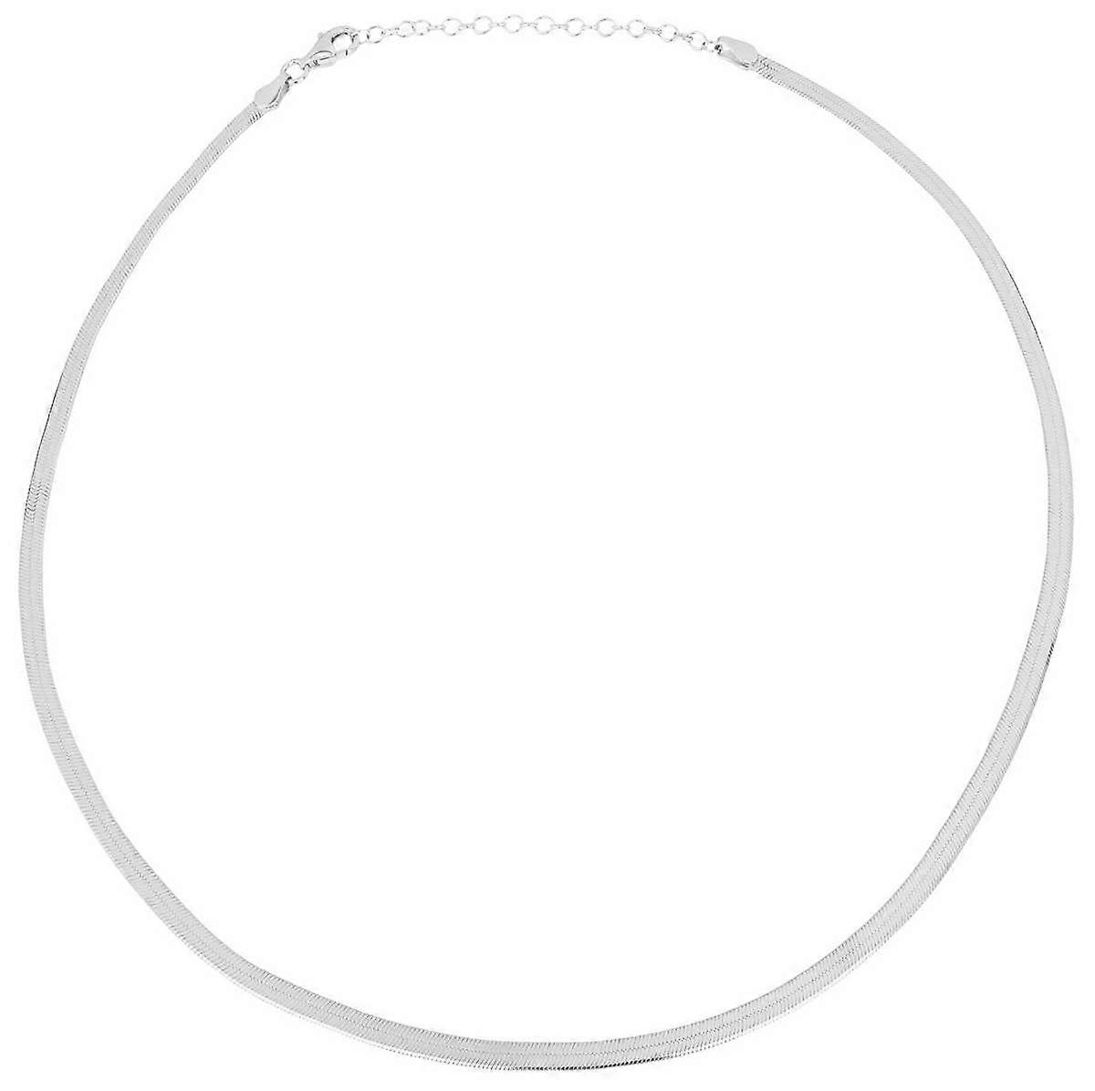 Beginnings Flat Herringbone Chain Necklace - Silver