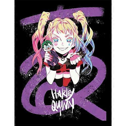 Batman Harley Quinn Pigtails Framed Poster