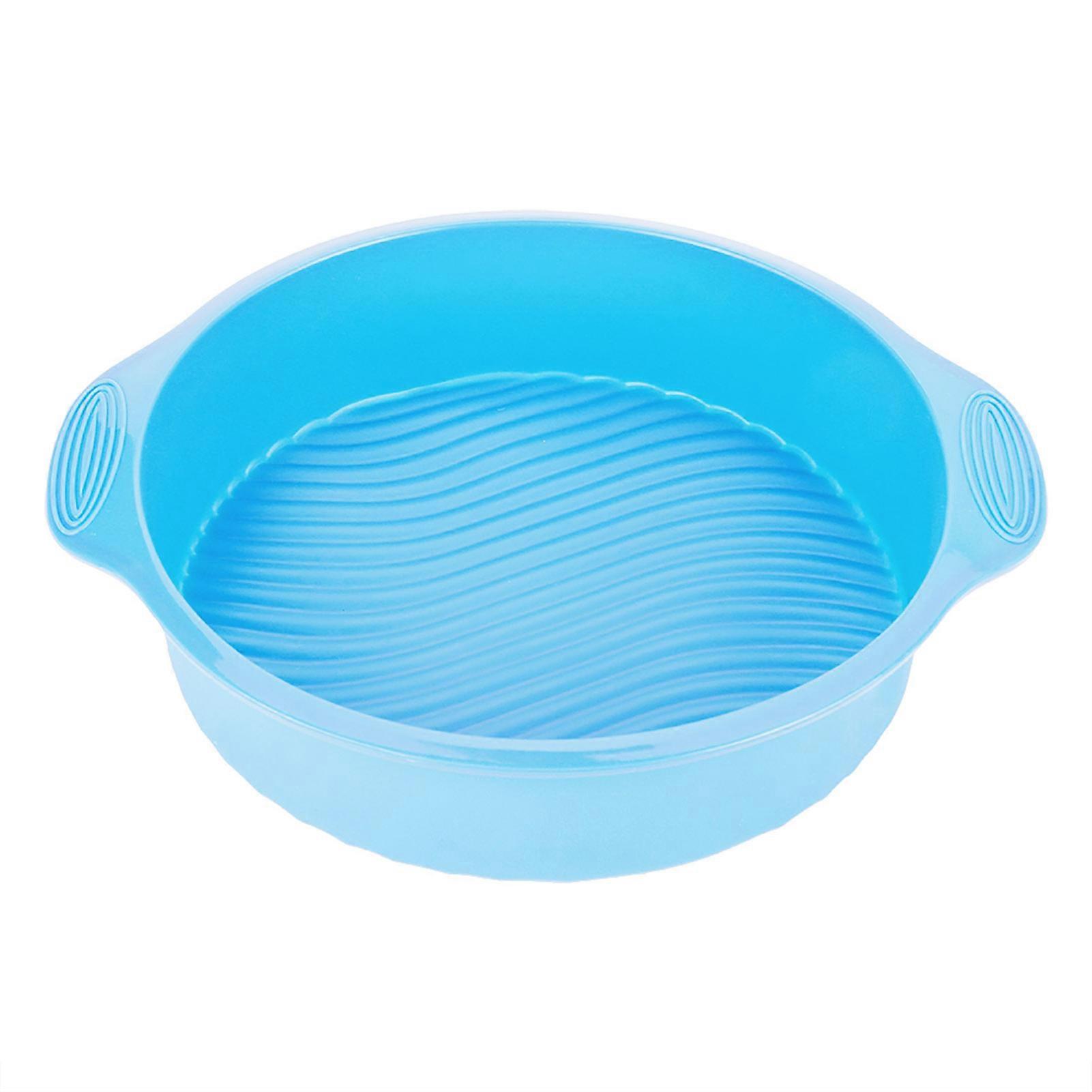 Silicone Cake Mold Round Shape Baking Pan for baking cake pizza bread and More (Blue)