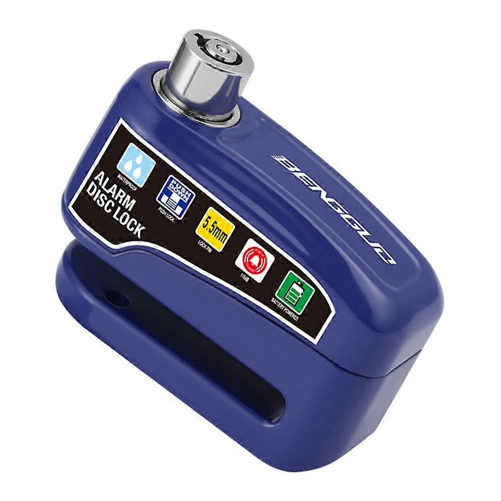 BENGGUO BG-1248 Motorcycle Bike 5.5mm Disc Brake Lock 110dB Alarm Anti Theft Security Lock - Blue