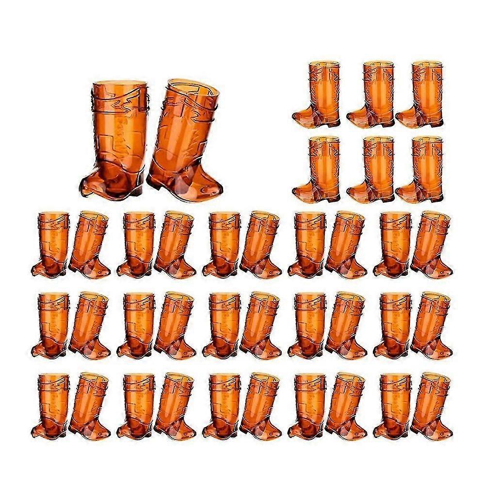 36 개 1 OZ 클리어 카우보이 안경 미니 카우보이 부츠 샷 안경 플라스틱 웨스턴 카우보이 안경 투명