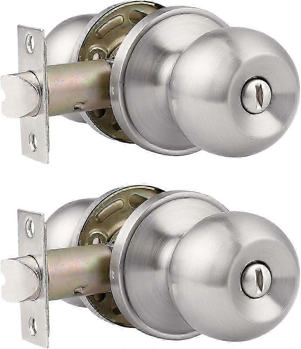 2 Pack Privacy Door Locks with Satin Nickel Finish