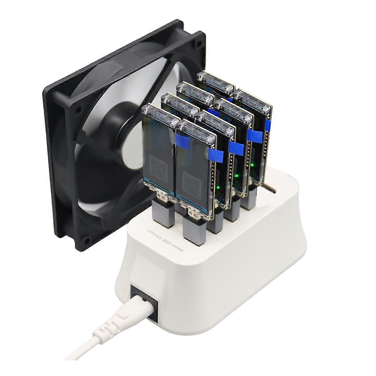 NerdMiner V2 Bitcoin Solo Miner 780kh/S mit T-DISPLAY-S3 und 8 Port USB Hub, effizientes BTC-Mining