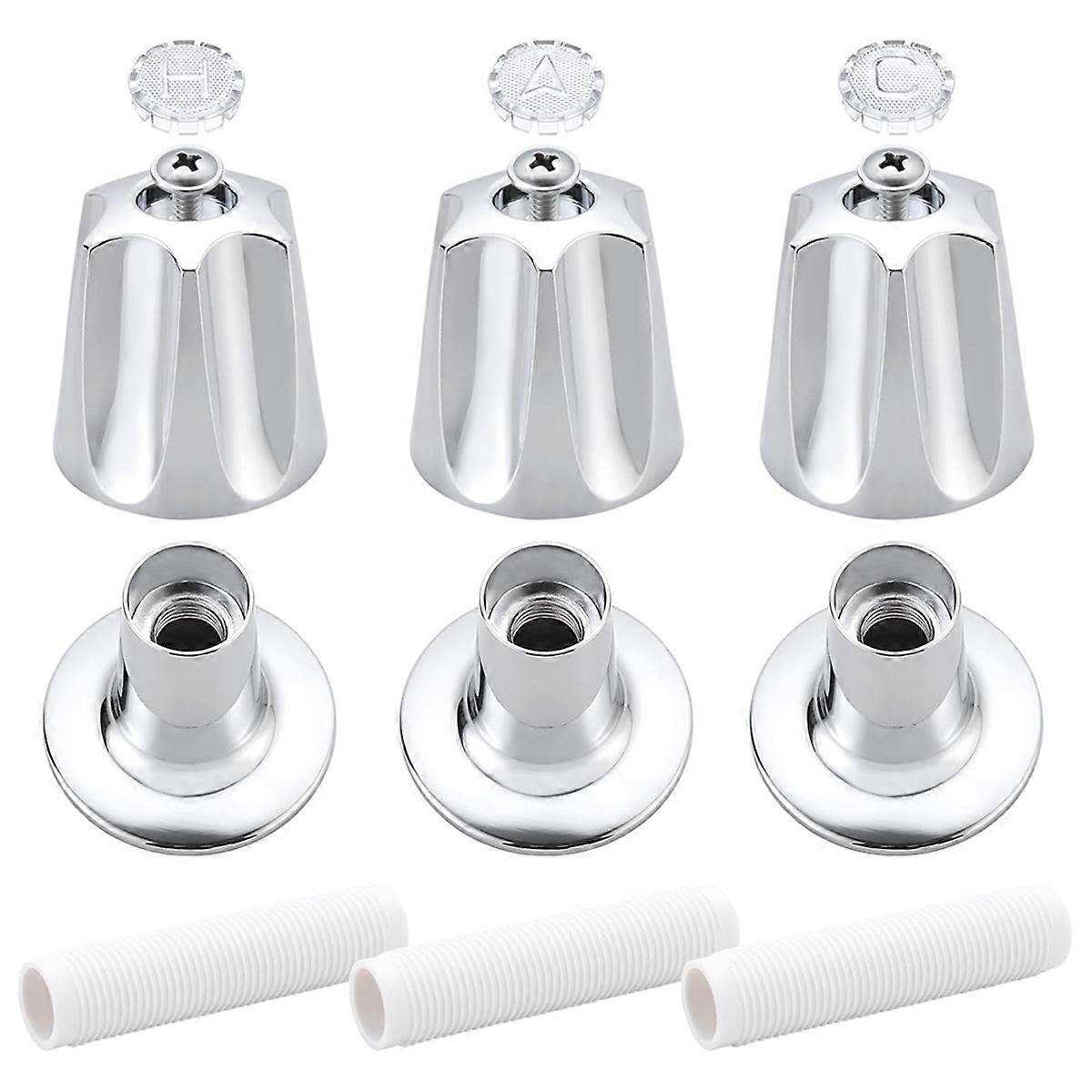Shower Knobs 3 Piece Replacement for Price Tub Shower Faucet Handle Remodel Trim Kit Include Hot Co