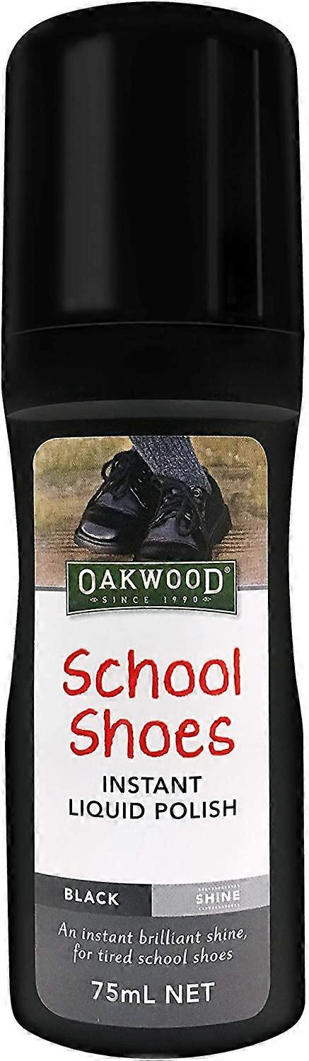 Oakwood 75ml School Shoes Instant Liquid Polish Black Shine