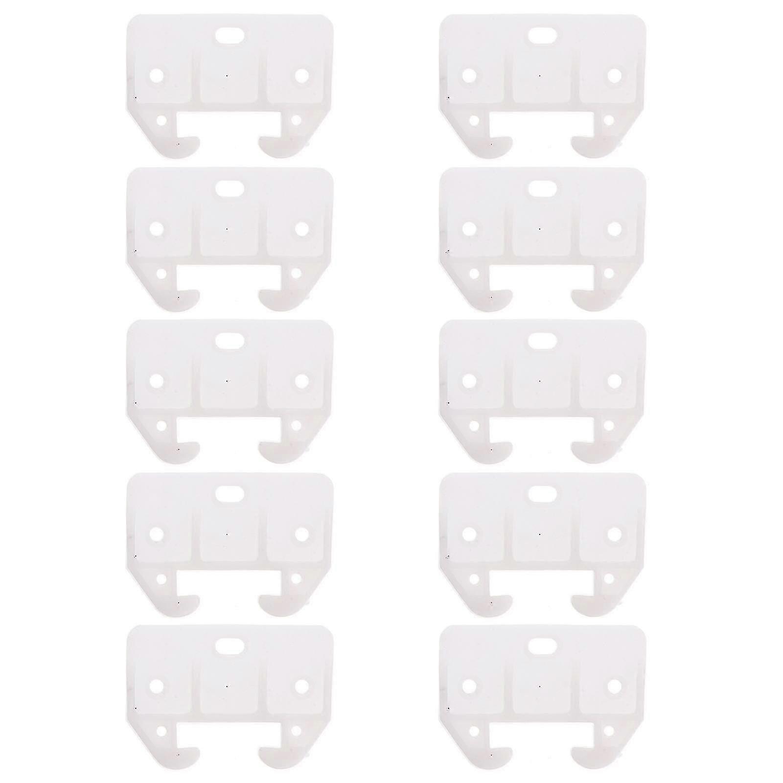 10pcs Plastic Drawer Track Guides Slides Replacement Furniture Parts (white)