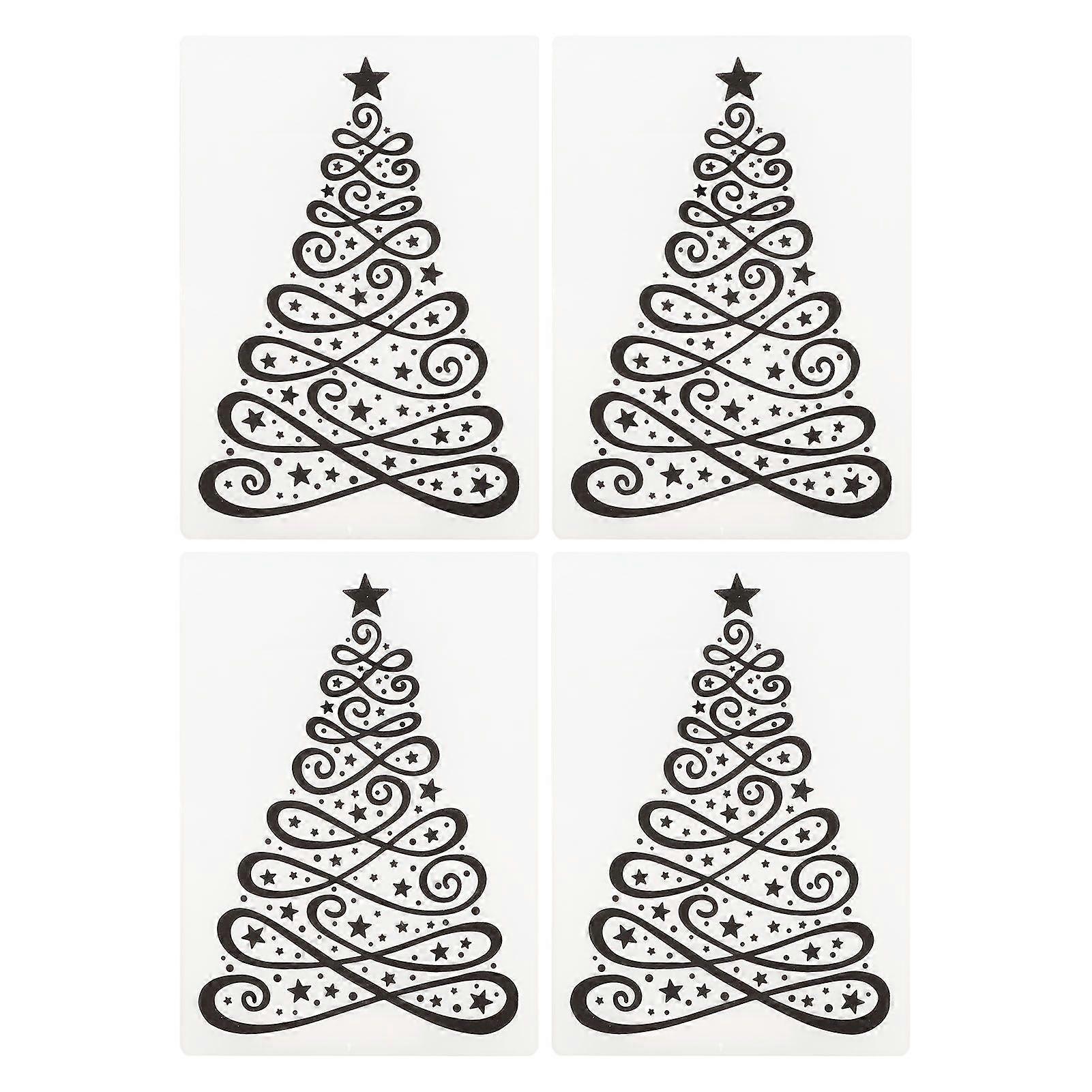 4 Sheets Embossing Folders Christmas Theme Reusable DIY Embossing Folders for Envelope Photo Albums