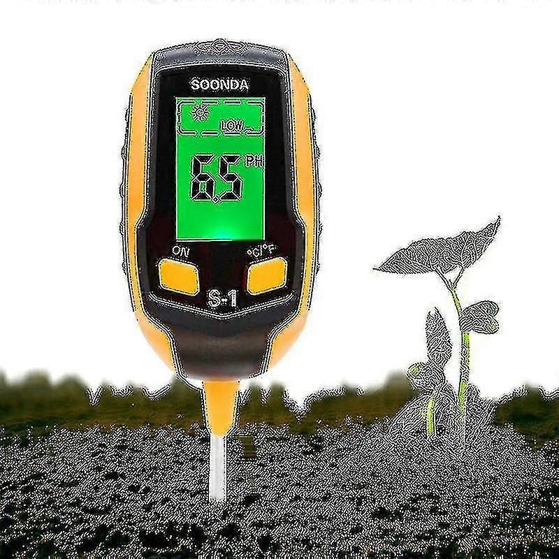 Soil Ph Meter 4-in-1 Soil Tester Moisture Digital Plant Thermometer Test Moisture Meter
