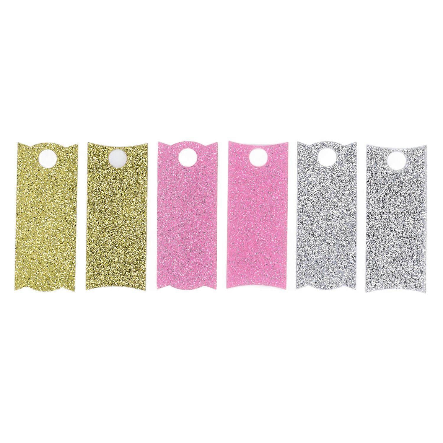24 Pieces Acrylic Name Tags Blank Unfinished Glitter Name Plates for 40oz Cup Lid DIY Card Decoratio