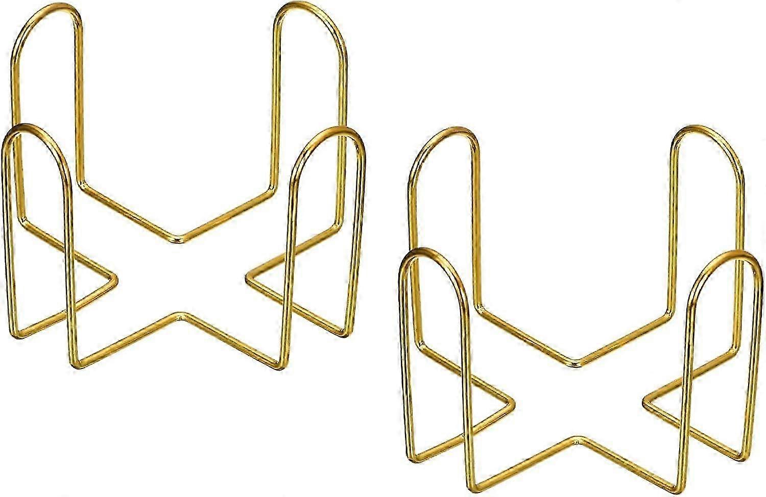 Coaster Holder, 2pcs 2.17" - Iron Metal Coaster Storage Rack for Both Round and Square, Holds 6 Coasters (Gold)