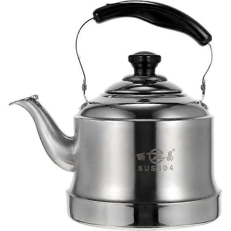 2L Whistling Kettle with Ergonomic Stainless Steel Handle Teapot Boiling Water Drink Warmer Container with Strainer for Home Gas Cooker