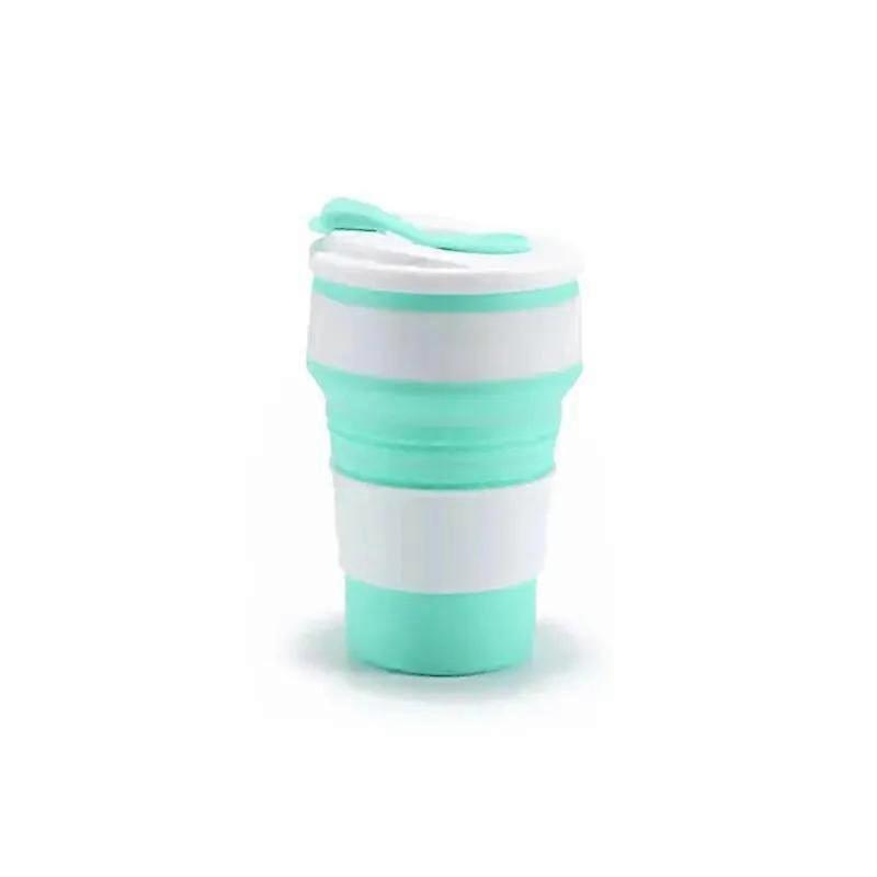 Reusable Silicone Collapsible Mug with Lid for Camping 350ml Portable Travel Folding Coffee Mug collapsible cup silicone cup