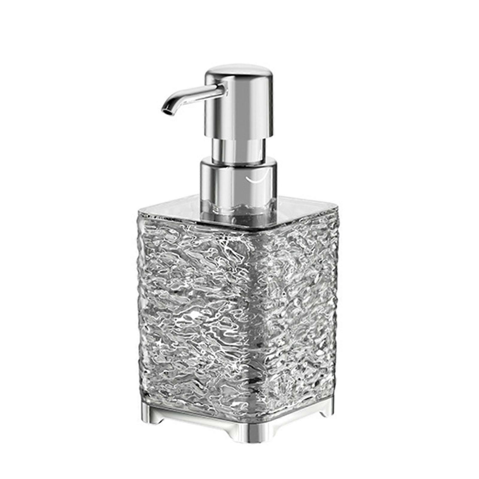 Glazen Zeepdispenser Schuim Zeepdispenser met Diamant Glas Navulbare Handzeepdispenser Werkblad Zeepdispenser Transparant Grijs