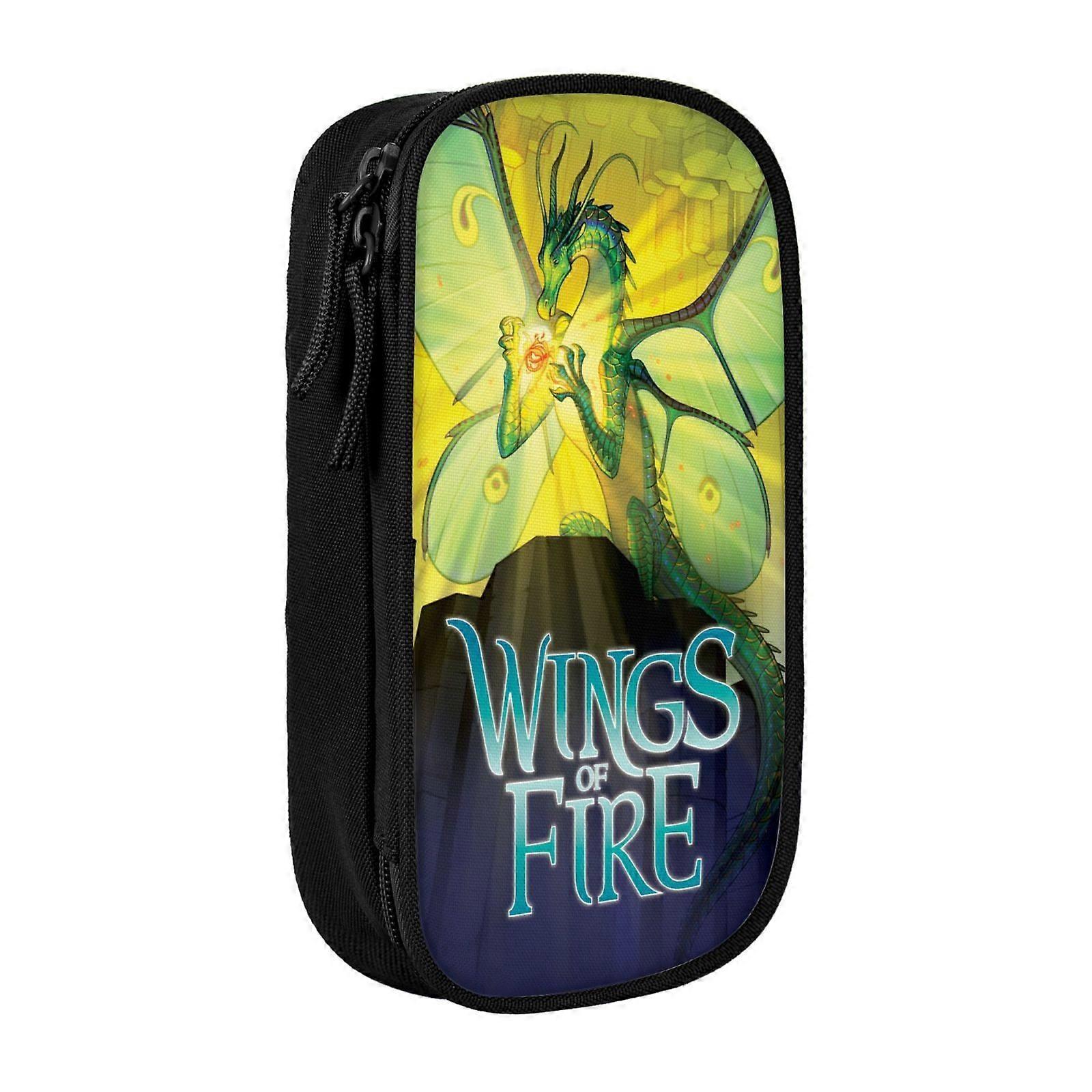 i199 أجنحة من النار مقلمة حقيبة قلم سعة كبيرة سحابات مزدوجة حقيبة قلم حقيبة مكتبية حقيبة مستحضرات التجميل مع مقصورةwtBD3579