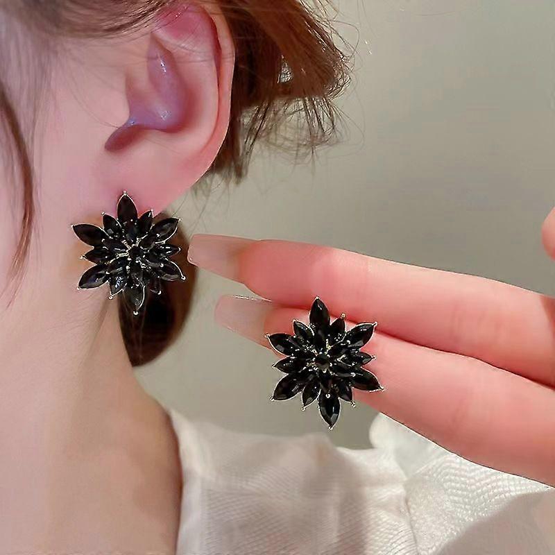 UILZ Elegant Long French Style Earrings Custom Design Cubic Zirconia Copper Metal Seasonal Fit
