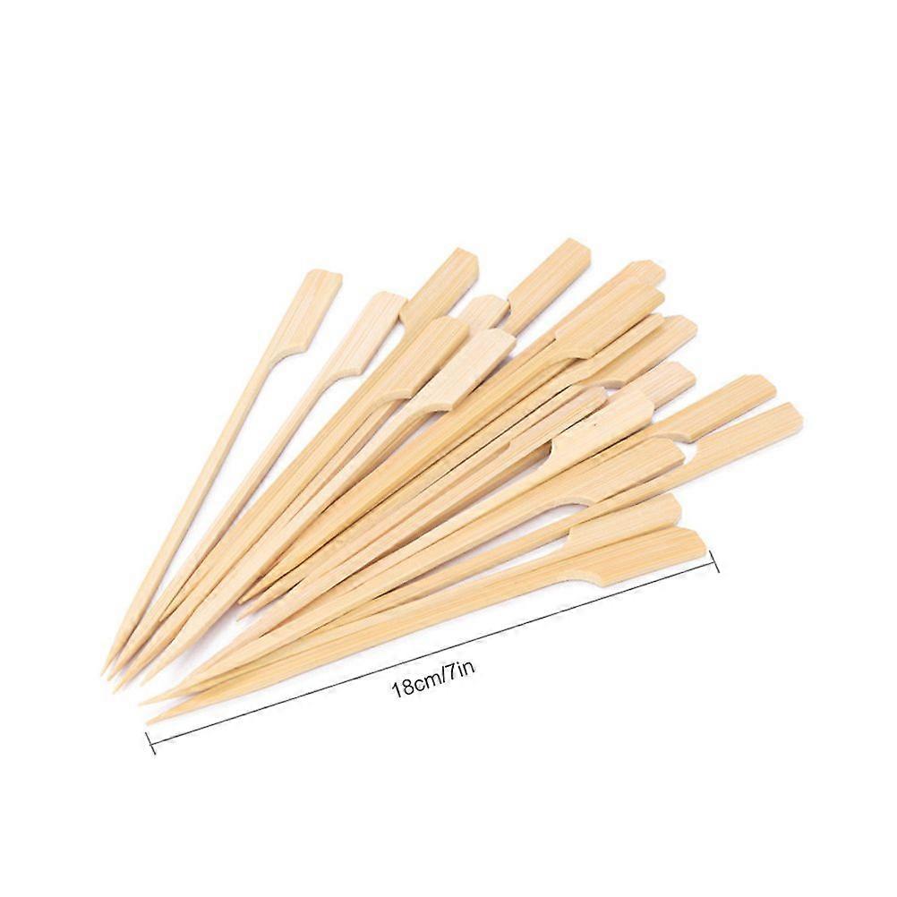 100PCS Barbecue Bamboo Skewers Disposable Bamboo Stick Barbecue Paddle Skewers