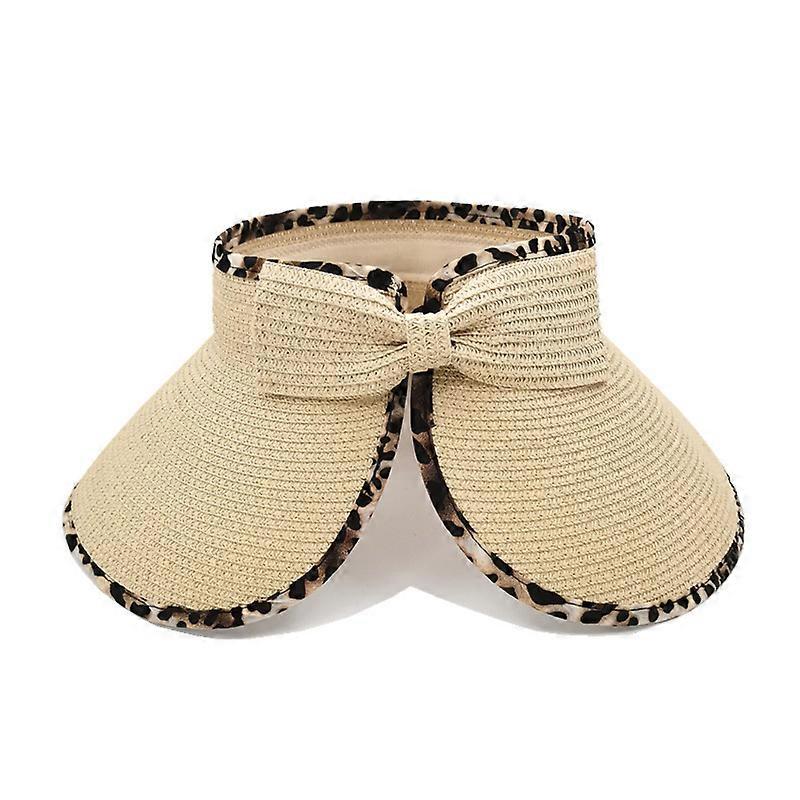 Women’s Roll-Up Straw Visor - Adjustable UV50+ Beach Sun Hat