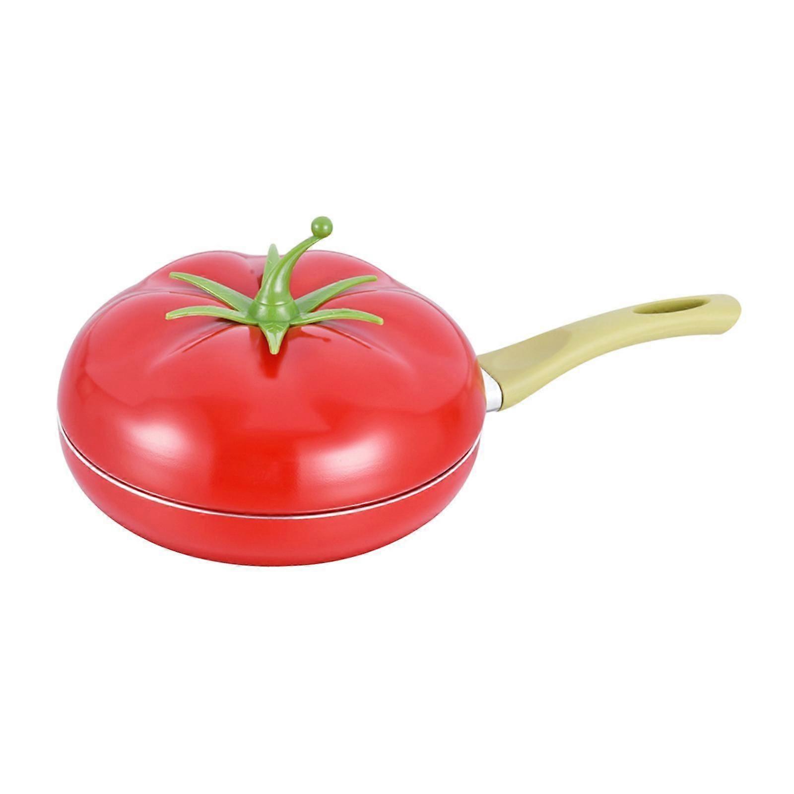 Nonstick Frying Pan with Handle Induction Cooker Compatibility Round Skillet Tomato Shaped