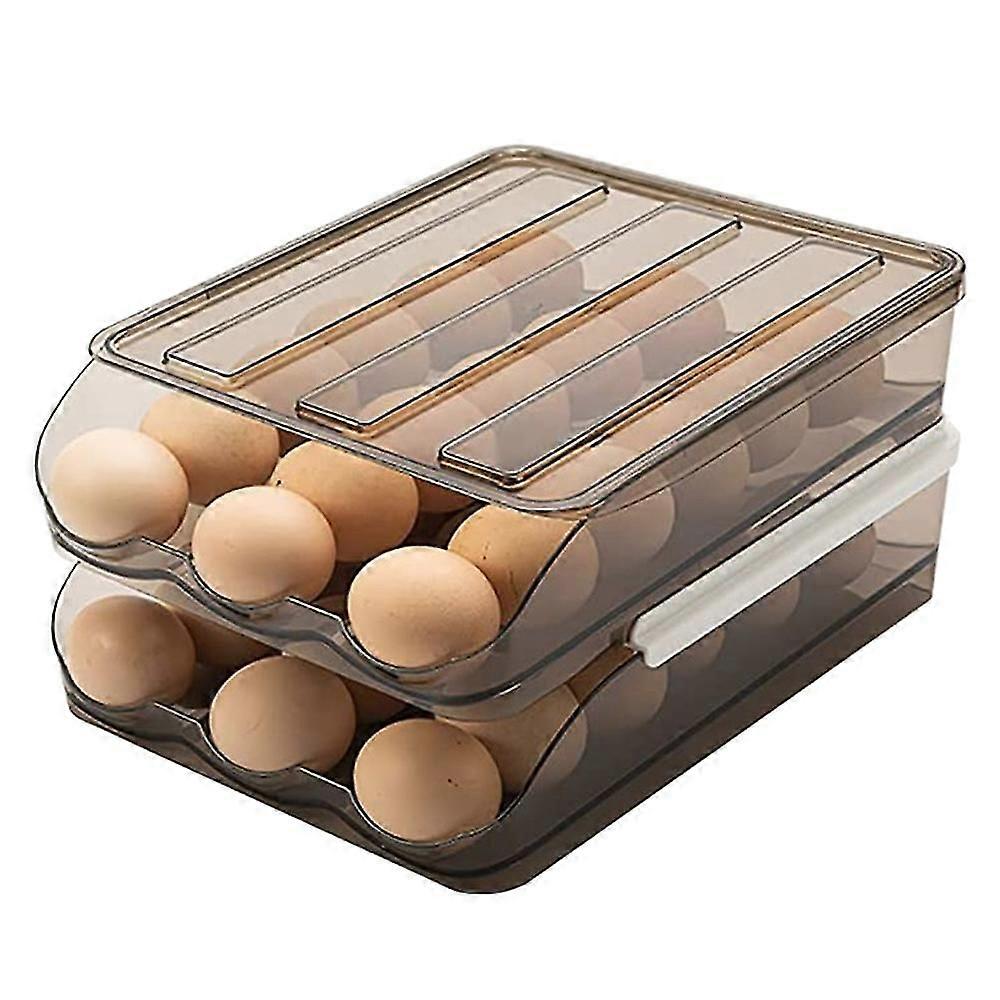 Double-Layer Automatic Filling Egg Storage Box Household Transparent Drawer Egg Tray Space Saving B