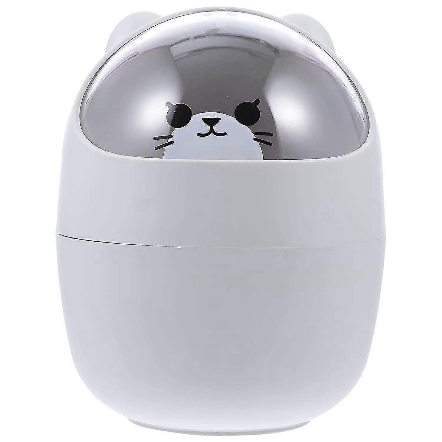 Desktop Mini Trash Bin with Shake Lid Cute Trash Can Countertop Small Waste Bin- Yellow