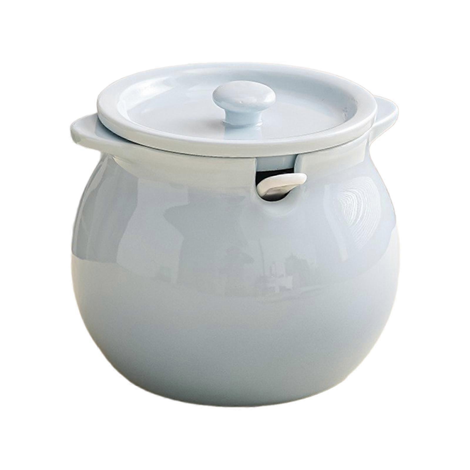 Kitchen Container Ceramic Canister with Lid Spoon Large Capacity Decorative