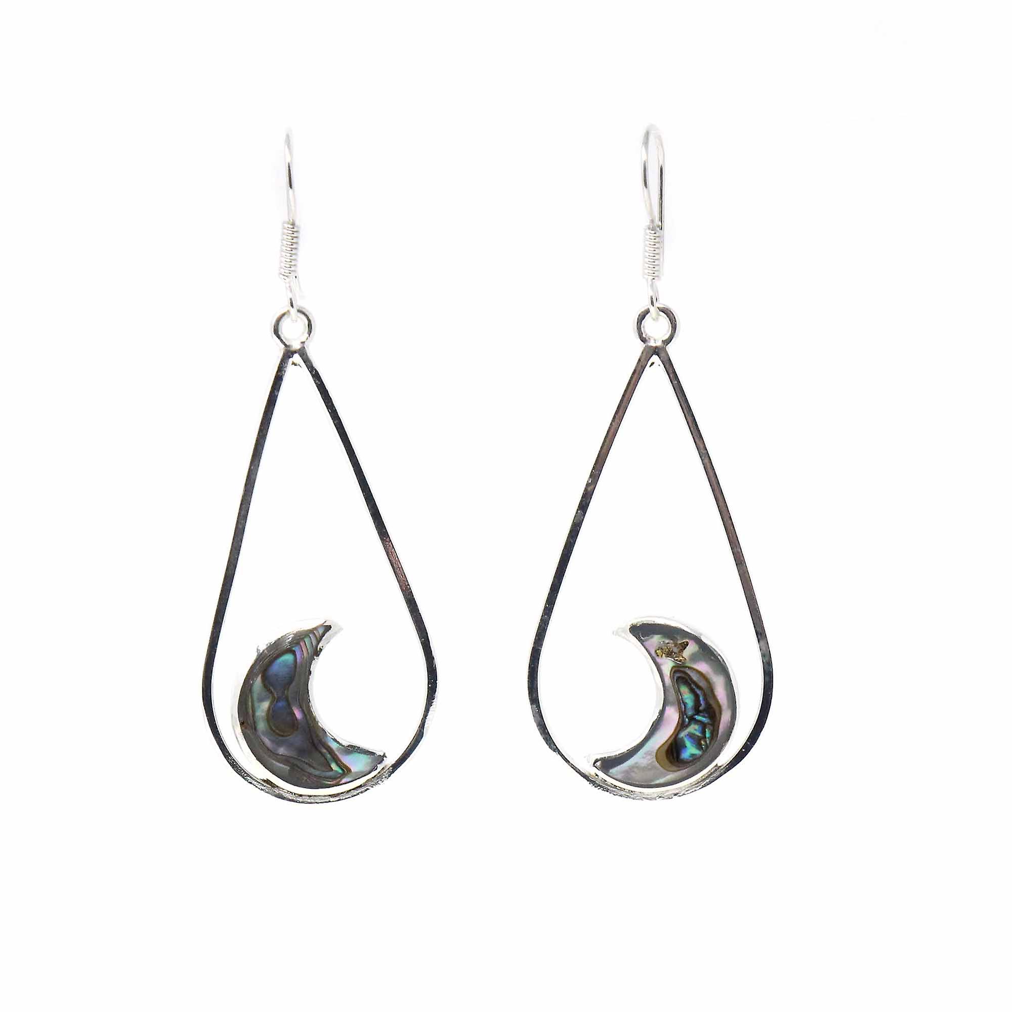 Earrings Teardrop with Abalone Half Moons