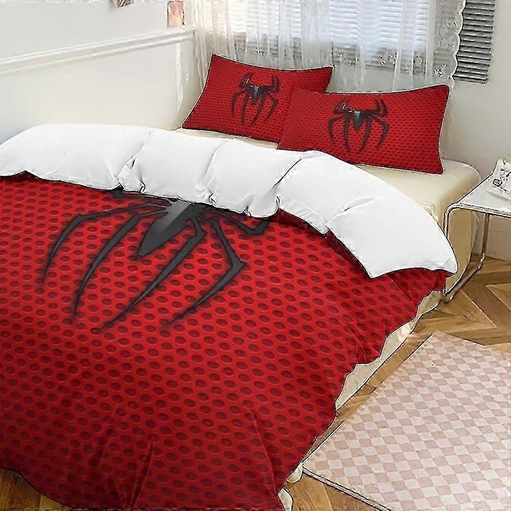 n587 Lakan Spider-Man Sängkläder Täcke Se, 3-delat sängkläder Set Soft Wa Sängset för sovrum hela säsongen (1 påslakan och 2 örngott) Säng Shee