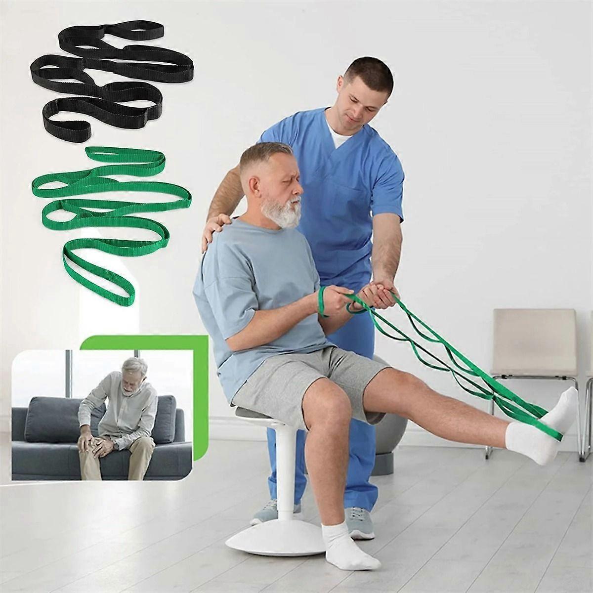 2025 New Non-Elastic Stretch Strap Wear Resistant Multiple Loop Design Physical Therapy Stretching Strap Yoga Strap for Men Women