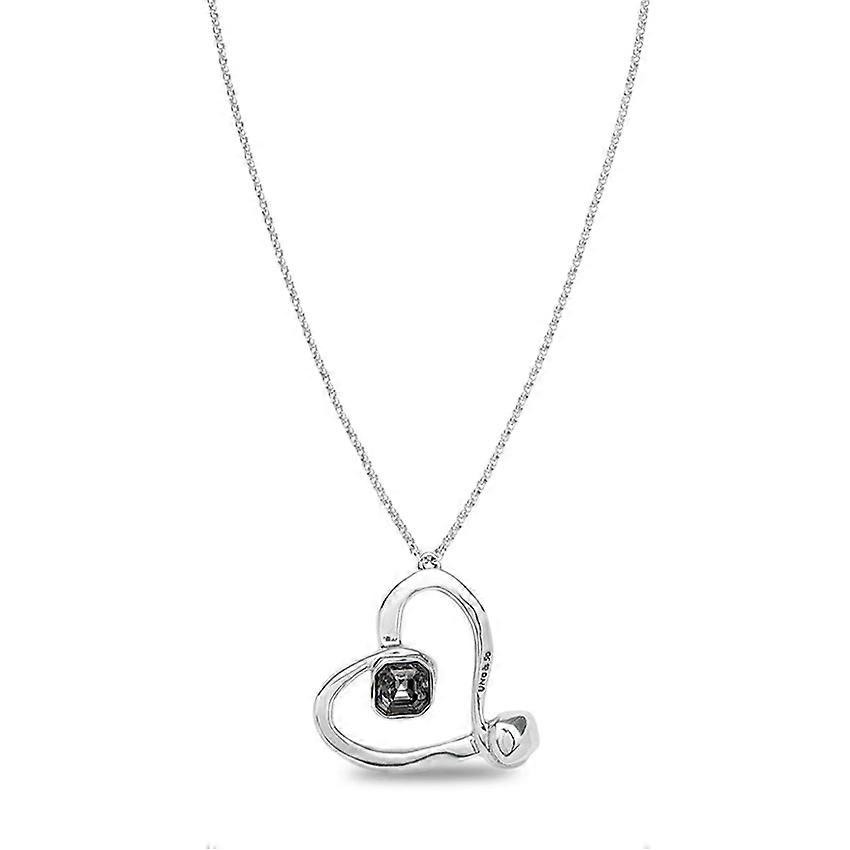 Sterling Silver Plated Ser Expresiva Black Necklace COL1990NGRMTL0U