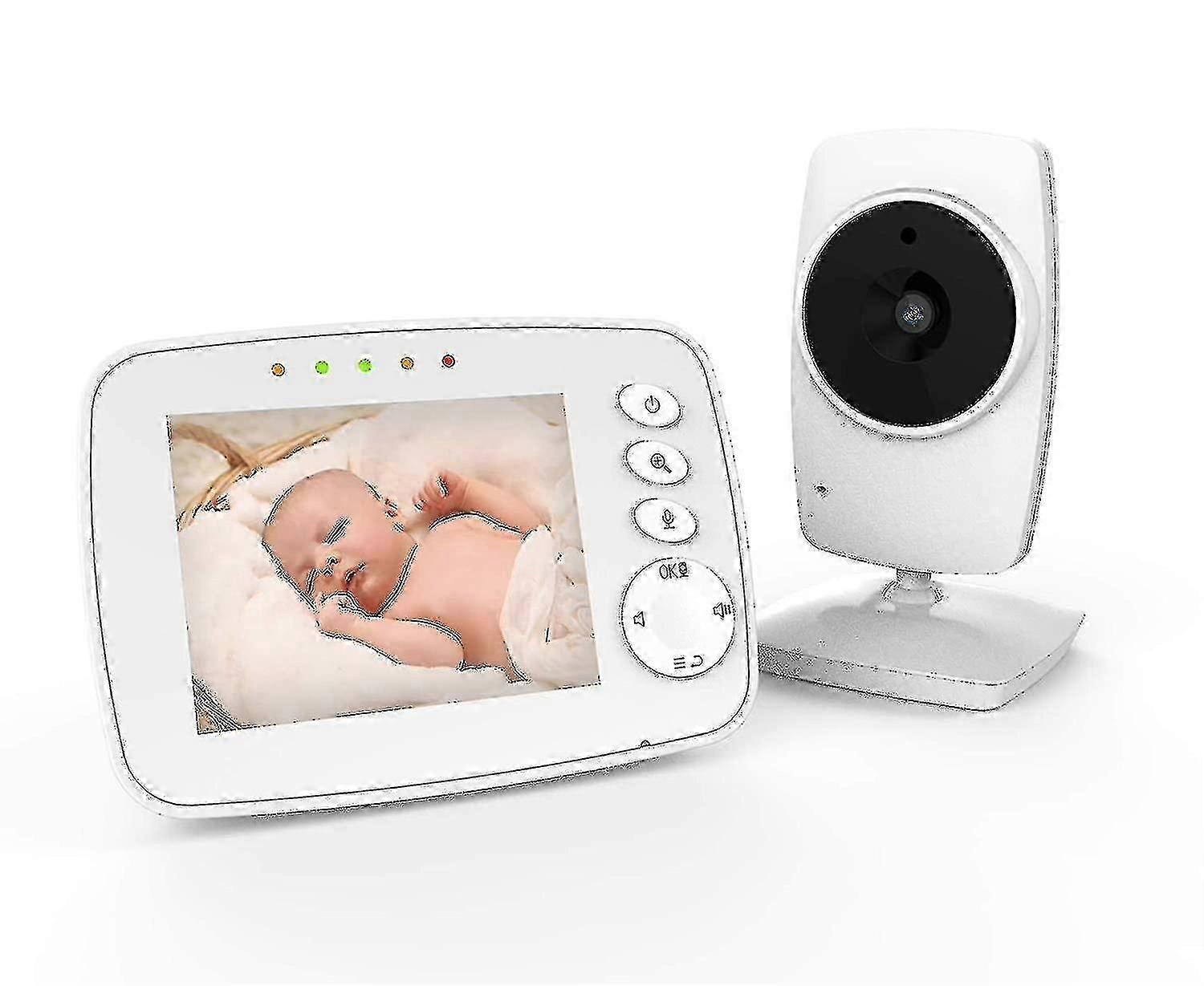 Moniteur pour bébé - Moniteur vidéo pour bébé de 3,2 « avec caméra et vidéo, audio bidirectionnel, vision nocturne infrarouge, zoom 2 x et lecture de berceuses (3,2 pouces)