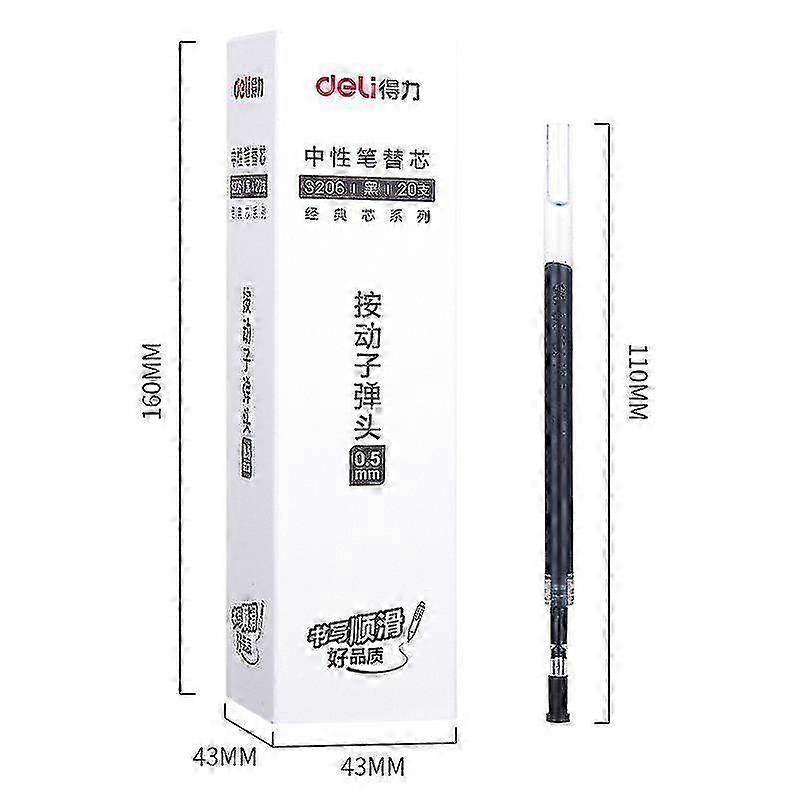 20pcs Plastic Press Type Gel Pen Refills for Office Use Replacements