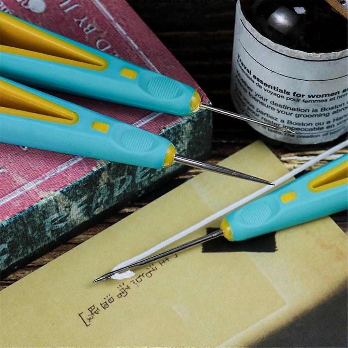 3PCS Round Hole Cone Hand Drills Punch Needle Candle Wick Tool