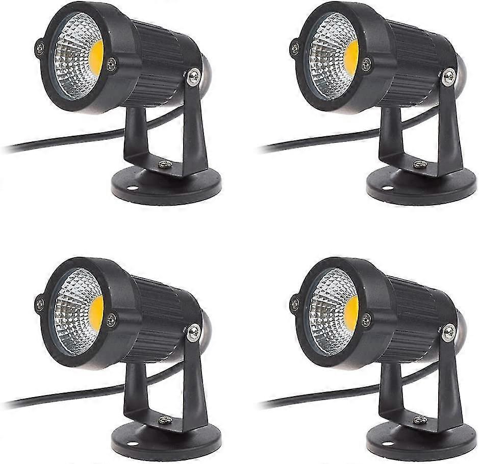 Zestaw 4 Cob Led Regulowane reflektory 5w 220v, oświetlenie zewnętrznewarm Biały