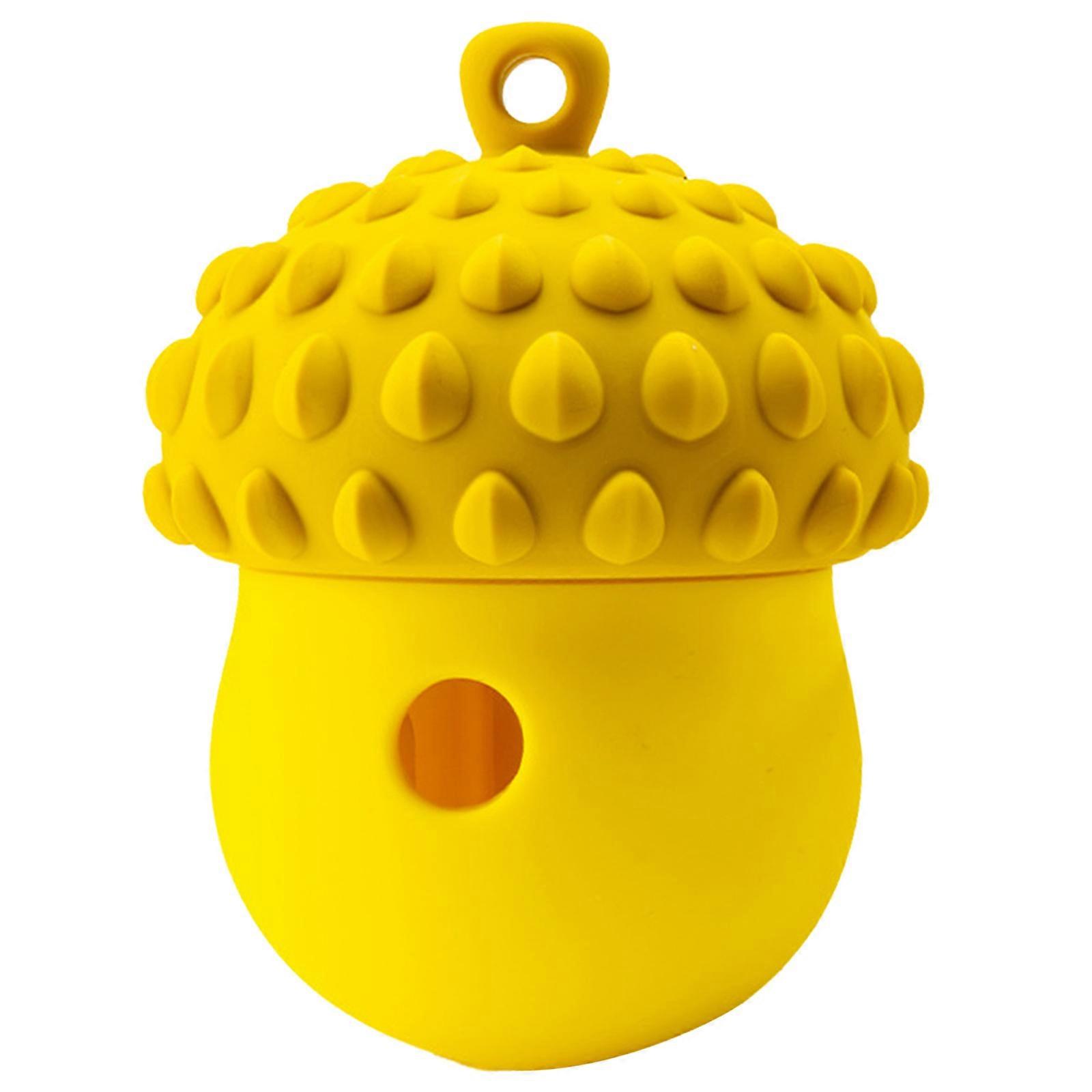 Pet Feeders Toy for Boredom Cats Dog Silicone Puzzle Feeders Interactive Slow Feeders Chewing Toy for Aggressive Chewers Yellow