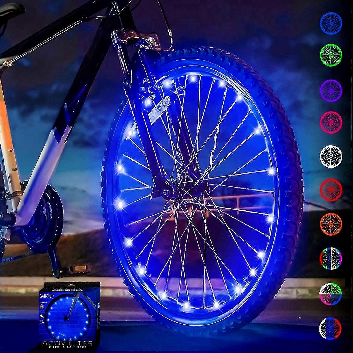 Bicycle Wheel LED Lights with Batteries - 360�� Visibility for Safety & Style (Single Tire Pack)