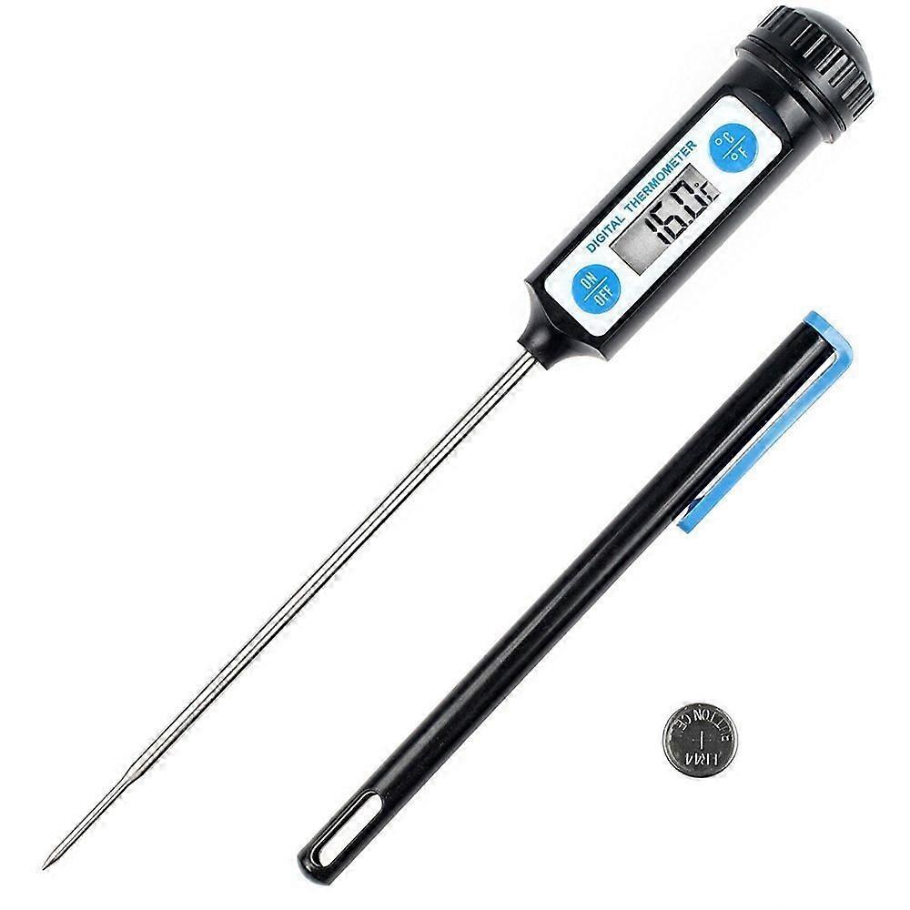 Digital Meat Thermometer, Fine Tip Probe Ensures Accuracy, Multi Function Use for Cooking, Baking, BBQ, Black