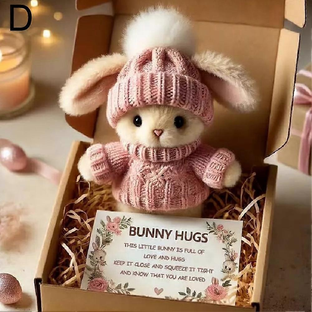 Pink (D)$Cross-border Hot Style Mini Bunny Hug Cute Easter Gift Easter Gift Mini Bunny